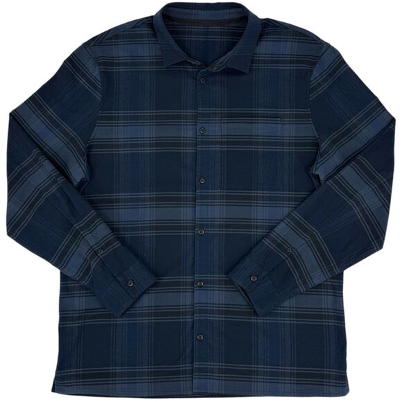Lululemon Men's Mason Peak Plaid Flannel Blue XXL - Picture 5 of 12